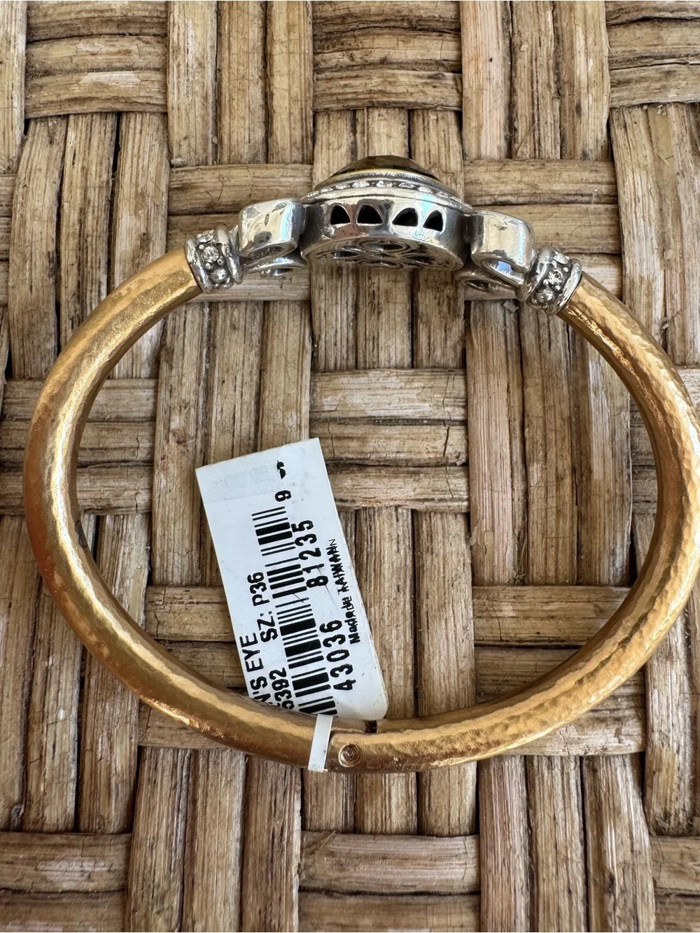 Brighton 'Lions Eye' Bracelet in Silver, Gold, & Amber Crystal